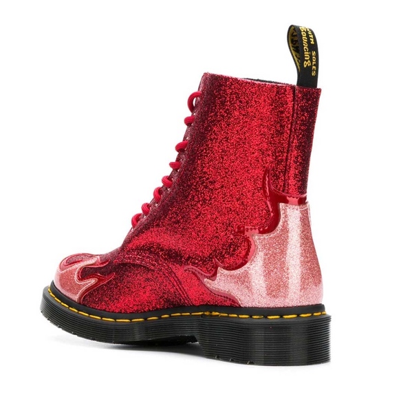 Dr. Martens Shoes Dr Martens Pascal Flame Red Glitter Poshmark